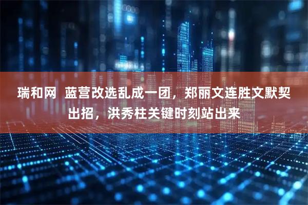 瑞和网  蓝营改选乱成一团，郑丽文连胜文默契出招，洪秀柱关键时刻站出来