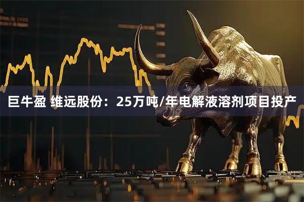 巨牛盈 维远股份：25万吨/年电解液溶剂项目投产